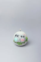 Hootique Owl Couple Candle in Grey — close-up view, G Decor