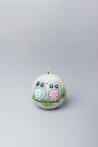 Handmade Hootique Owl Couple Candle Grey Owls with Wide Eyes - G Decor