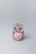 Handmade Hootique Owl Couple Candle Grey Owls with Wide Eyes - G Decor