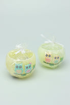 Hootique Owl Couple Tealight Holder in Yellow and Green — alternate view, G Decor