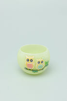 Hootique Owl Couple Tealight Holder in Yellow and Green — lifestyle view, G Decor
