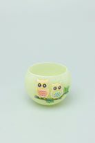 Handmade Hootique Owl Couple Tealight Holder Yellow & Green Owls in Chubby Cuteness - G Decor