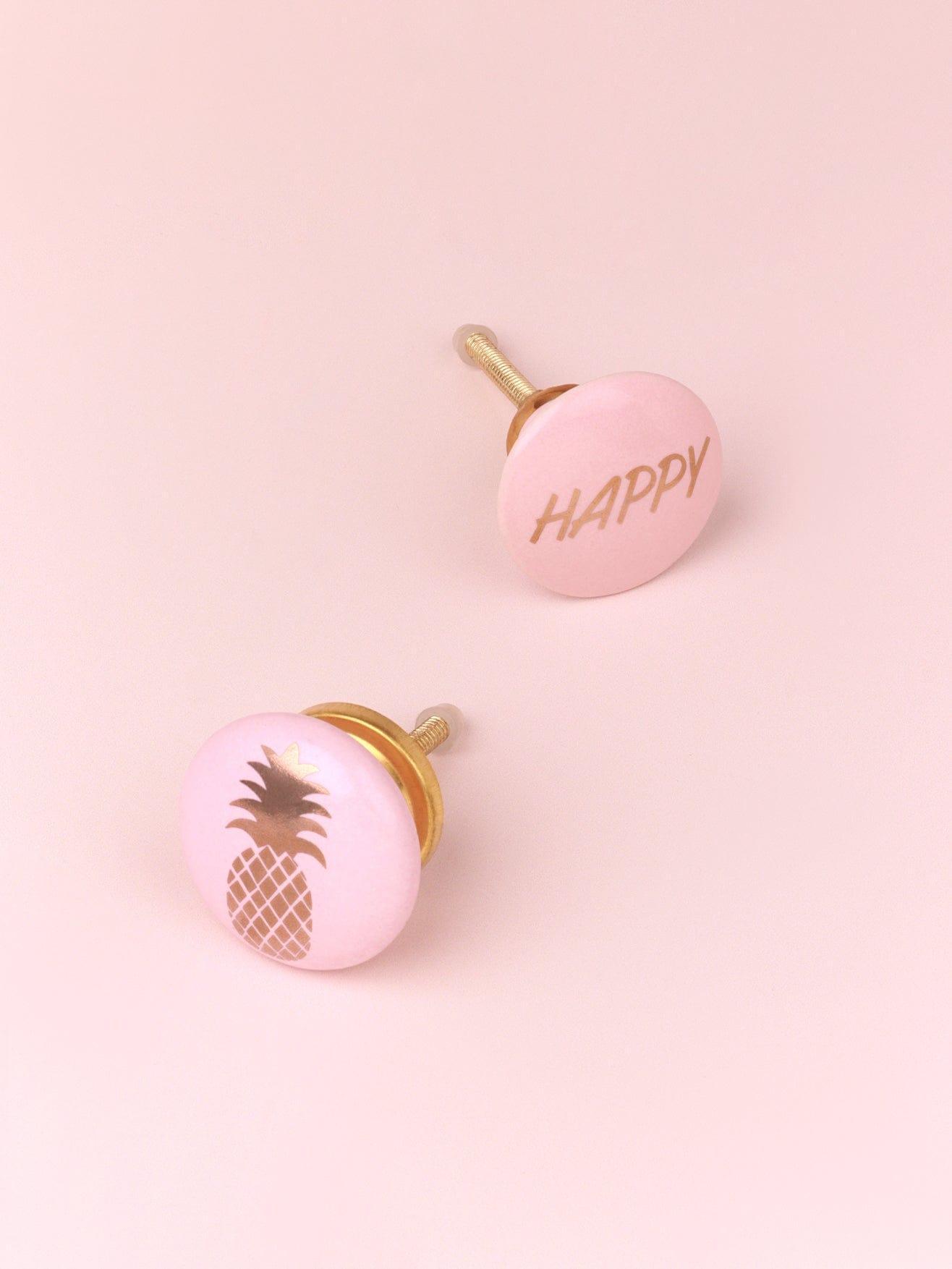 Happy Pineapple Ceramic Door Knob - G Decor