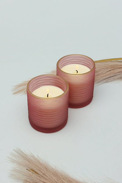 G Decor Candles & Candle Holders Pastel Pink Havana Floral Scented Pastel Pink Textured Glass Jars