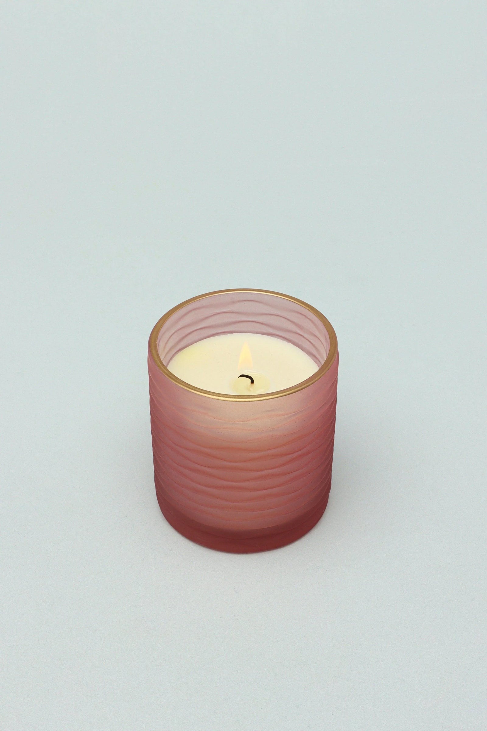 Mira Candle Co. Sweet Floral Soy Wax Pair in Pink Glass — alternate view, G Decor