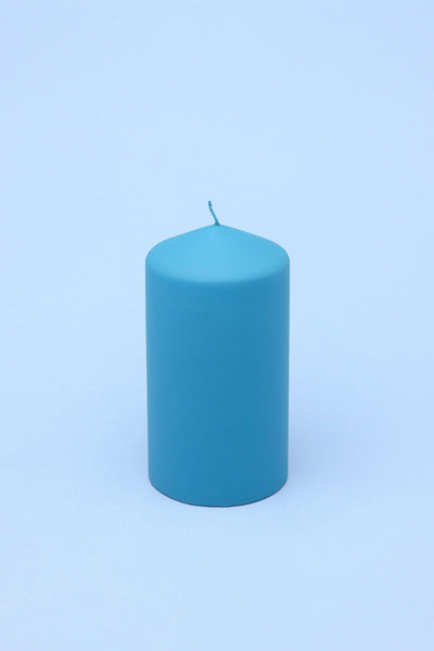 Gdecorstore Candles & Candle Holders Blue / Medium Henry Velvet Matt Powder Blue Pillar Candles