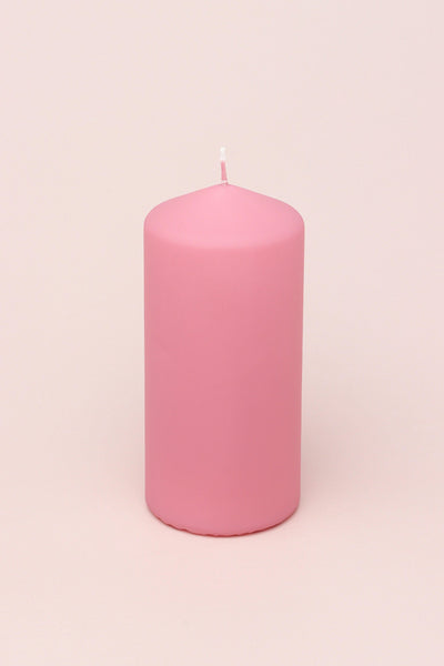Gdecorstore Candles & Candle Holders Pink / Large Henry Velvet Matt Powder Pink Pillar Candles