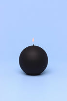 Henry Velvet Matte Soft Touch Pillar Candle in Black — lifestyle view, G Decor