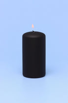Henry Velvet Matte Soft Touch Pillar Candle in Black — alternate view, G Decor