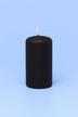 Henry Velvet Matte Soft Touch Pillar Candle in Black — alternate view, G Decor