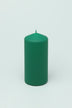 Henry Velvet Matte Soft Touch Pillar Candle in Emerald Green — alternate view, G Decor