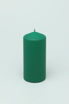 Henry Velvet Matt Soft Touch Smooth Emerald Green Pillar Candle - G Decor