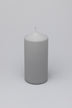 Henry Velvet Matte Soft Touch Pillar Candle in Light Grey — alternate view, G Decor
