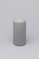 Henry Velvet Matt Soft Touch Smooth Light Grey Pillar Candle - G Decor