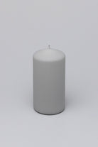 Henry Velvet Matt Soft Touch Smooth Light Grey Pillar Candle - G Decor
