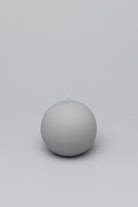 Henry Velvet Matte Soft Touch Pillar Candle in Light Grey — lifestyle view, G Decor