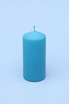 Henry Velvet Matt Soft Touch Smooth Powder Blue Pillar Candle - G Decor
