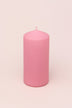 Henry Velvet Matt Soft Touch Smooth Powder Pink Pillar Candle - G Decor