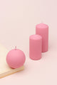 Henry Velvet Matt Soft Touch Smooth Powder Pink Pillar Candle - G Decor