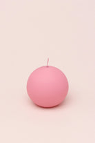 Henry Velvet Matte Soft Touch Pillar Candle in Powder Pink — lifestyle view, G Decor