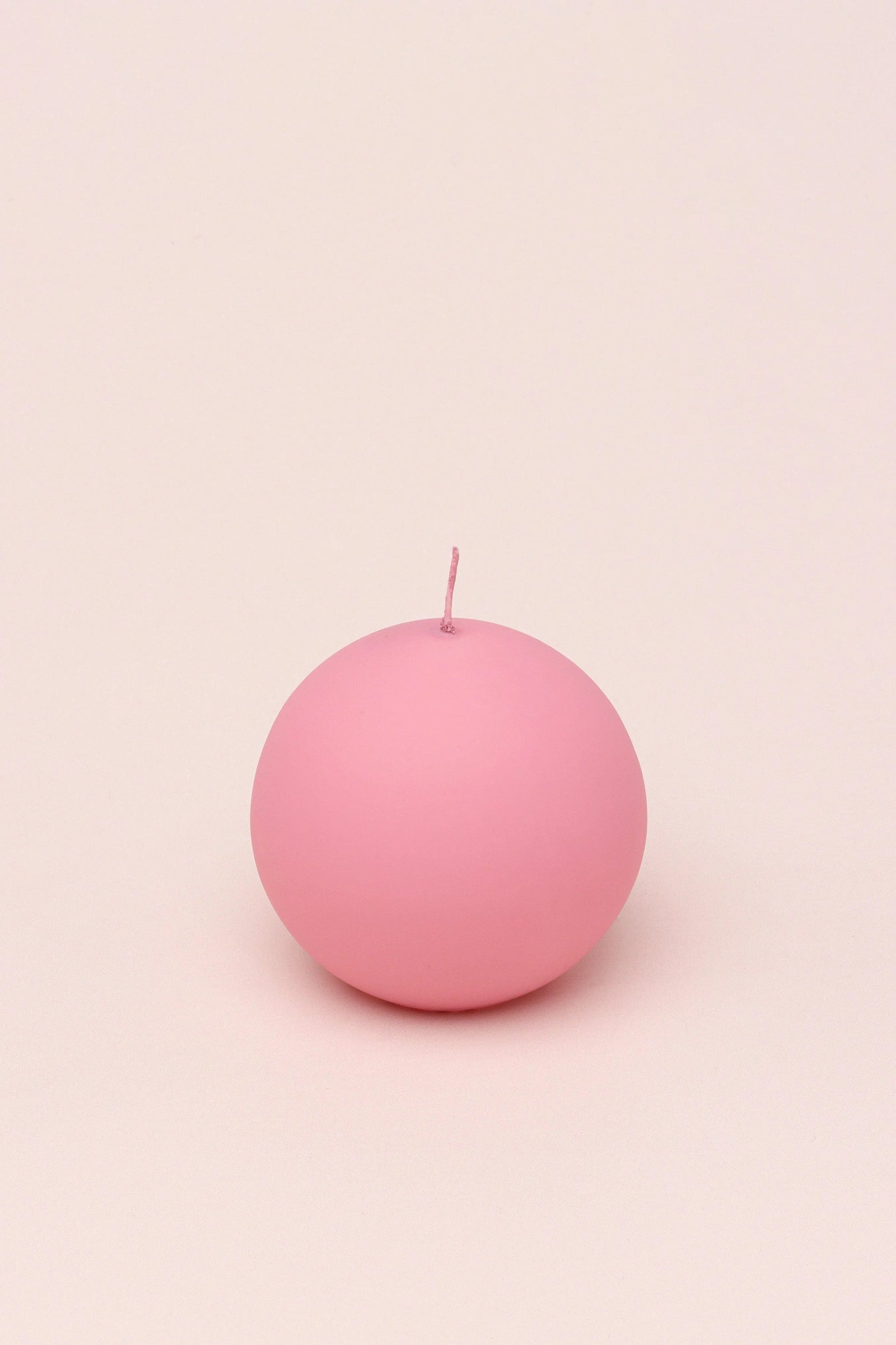 Henry Velvet Matte Soft Touch Pillar Candle in Powder Pink — lifestyle view, G Decor