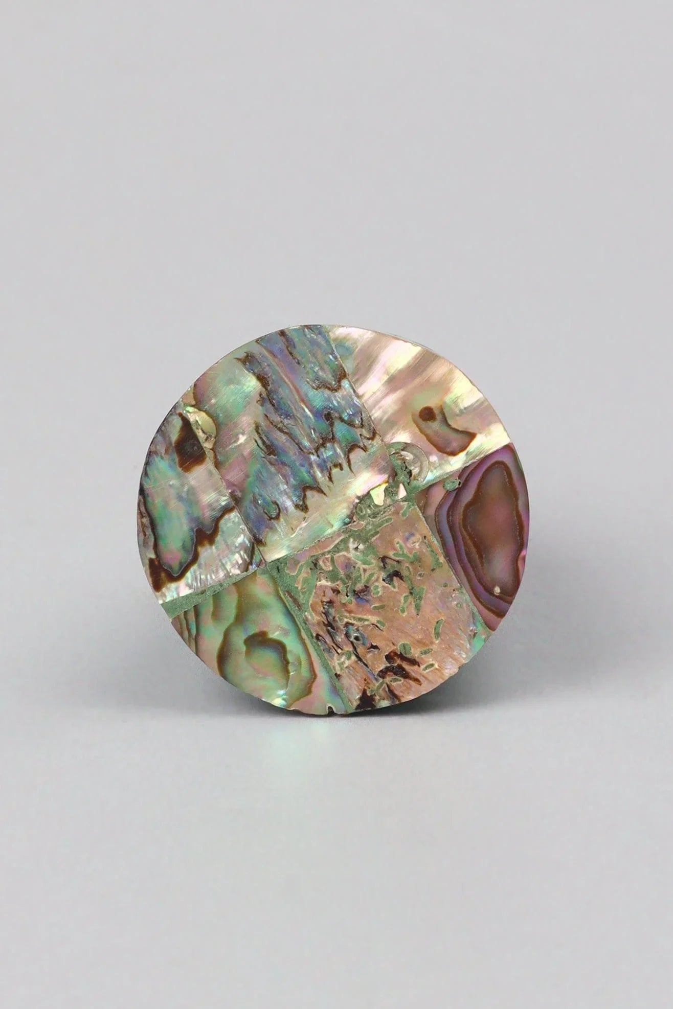 Iridescent Mother of Pearl and Resin Cabinet Knob — close-up view, G Decor