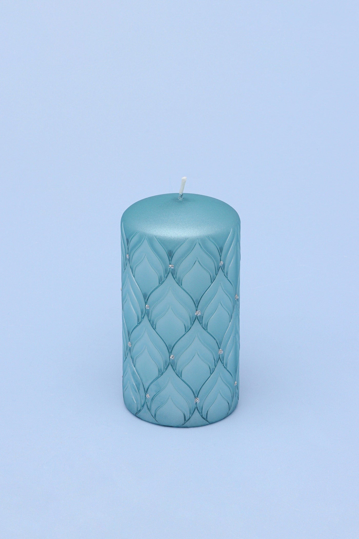 Gdecorstore Candles & Candle Holders Blue / Large Jolene Glitter Pastel Light Blue Pillar Candle