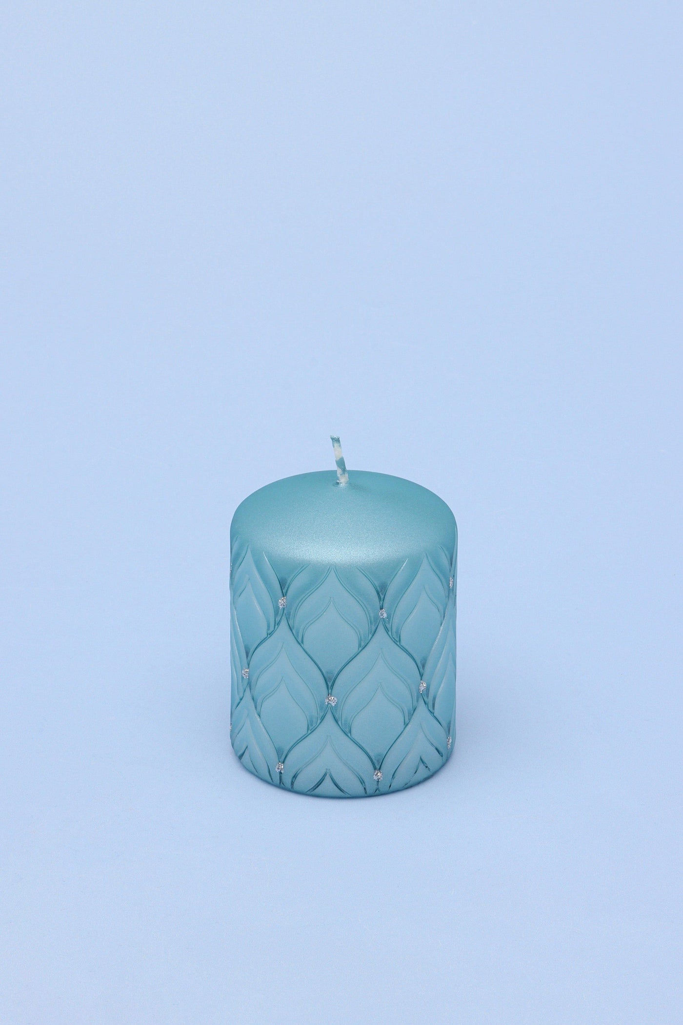 Gdecorstore Candles & Candle Holders Blue / Small Jolene Glitter Pastel Light Blue Pillar Candle