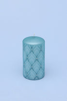 Jolene Petalure Hand-Finished Frosted Blue Quartz Pillar Candle - G Decor