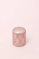 Jolene Petalure Rose Quartz Blush Pillar Candle — close-up view, G Decor