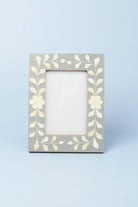 Jolie Bone Inlay Photo Frame in Grey Floral — view 5, G Decor