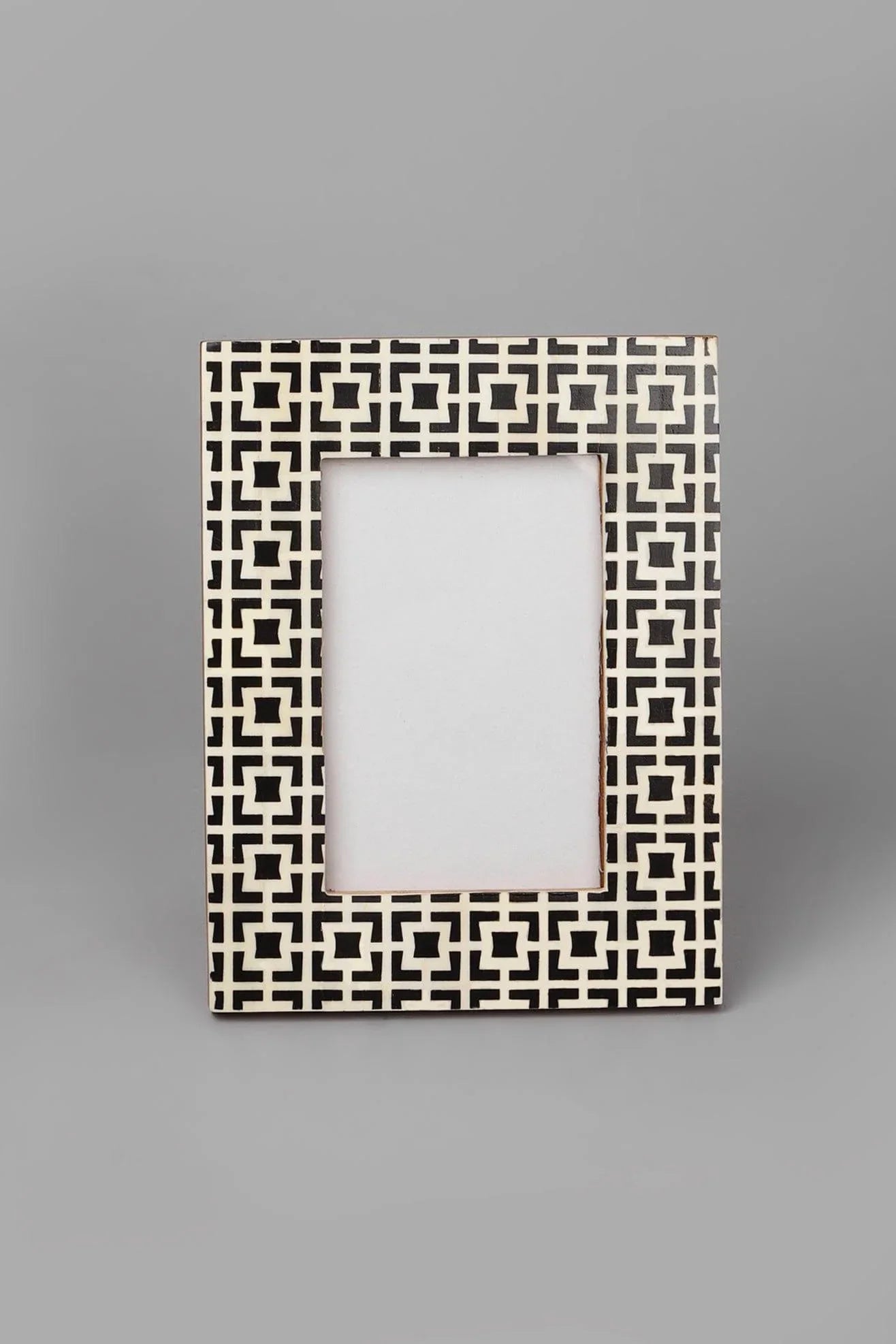Kyoto Black Cubic Pattern Photo Frame — close-up view, G Decor