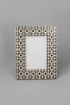 Kyoto Black Cubic Pattern Photo Frame — close-up view, G Decor