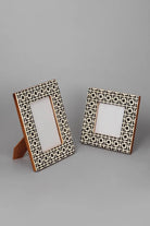 Kyoto Black Cubic Pattern Photo Frame — lifestyle view, G Decor