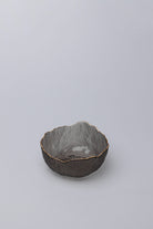 Large Calypso Irregular Transparent Grey Pressed Glass Gold Rim Serving Bowls Table Bowls - G Decor