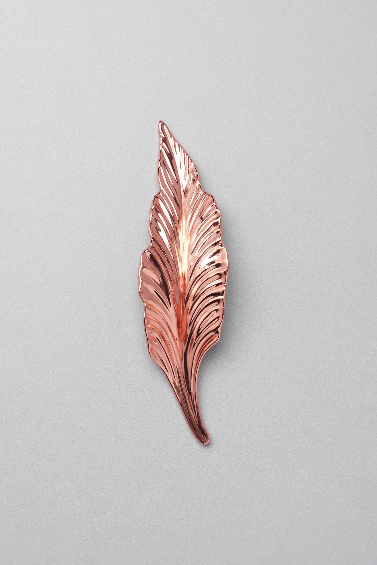 Large Rose Gold Leaves Cupboard Pull Draw Handle - G Decor