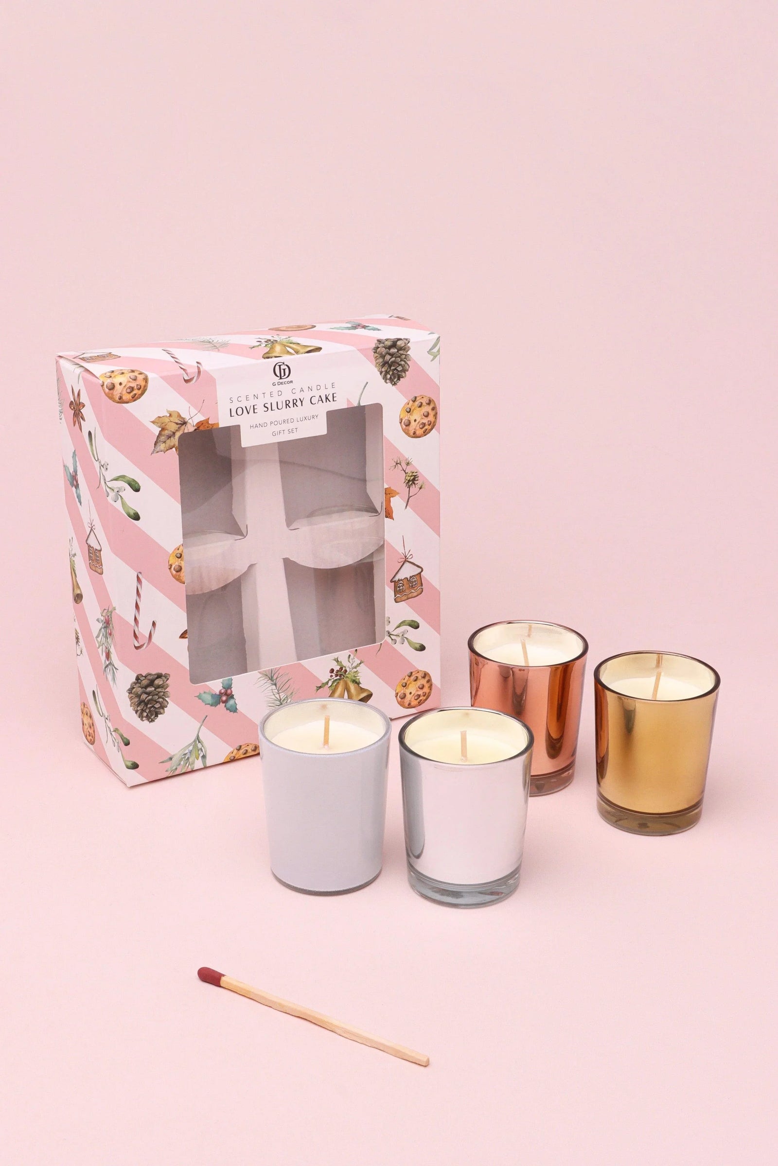 Love Slurry Cake Scented Soy Wax Candles Set of 4 — alternate view, G Decor