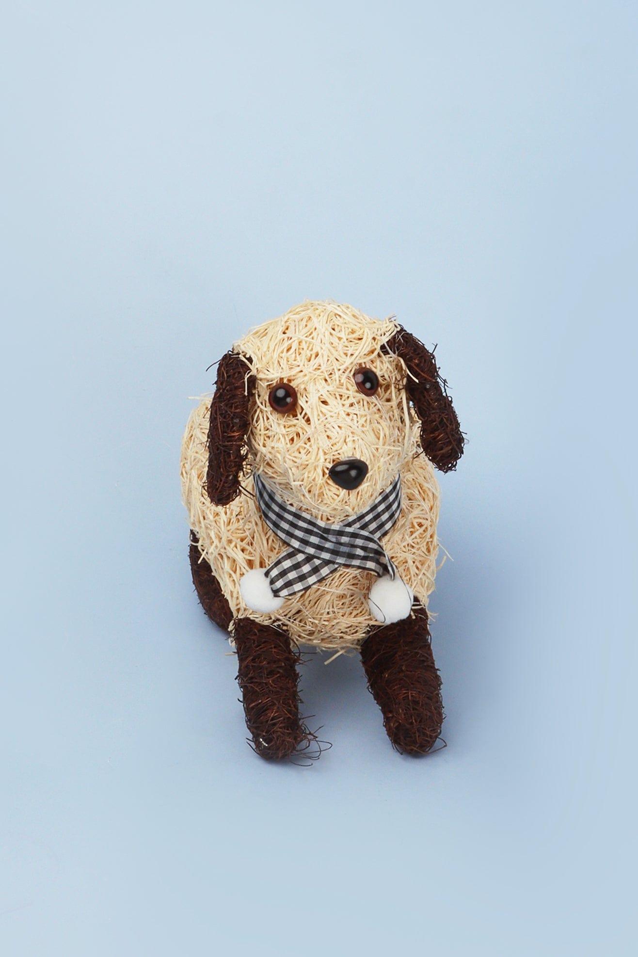 Lovely Sitting Fibre Dog Planter - G Decor