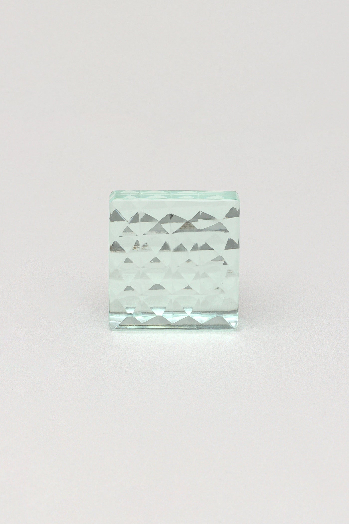G Decor Door Knobs & Handles Clear / Squere Luciano Crystal Clear Diamond Cut Mirror Glass Knobs