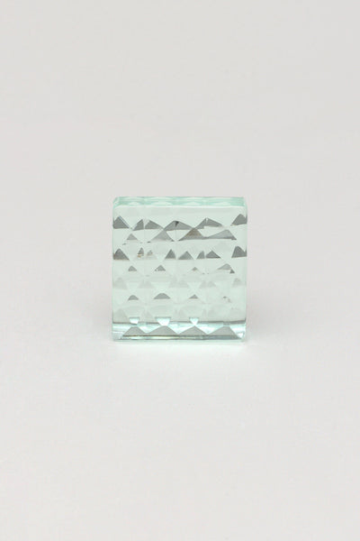 G Decor Door Knobs & Handles Clear / Squere Luciano Crystal Clear Diamond Cut Mirror Glass Knobs
