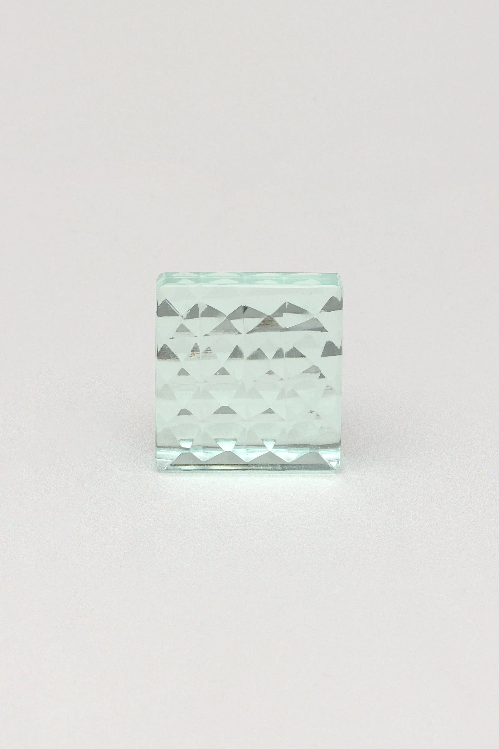 Lumiére Diamond-Cut Crystal Glass Cabinet Knob — close-up view, G Decor