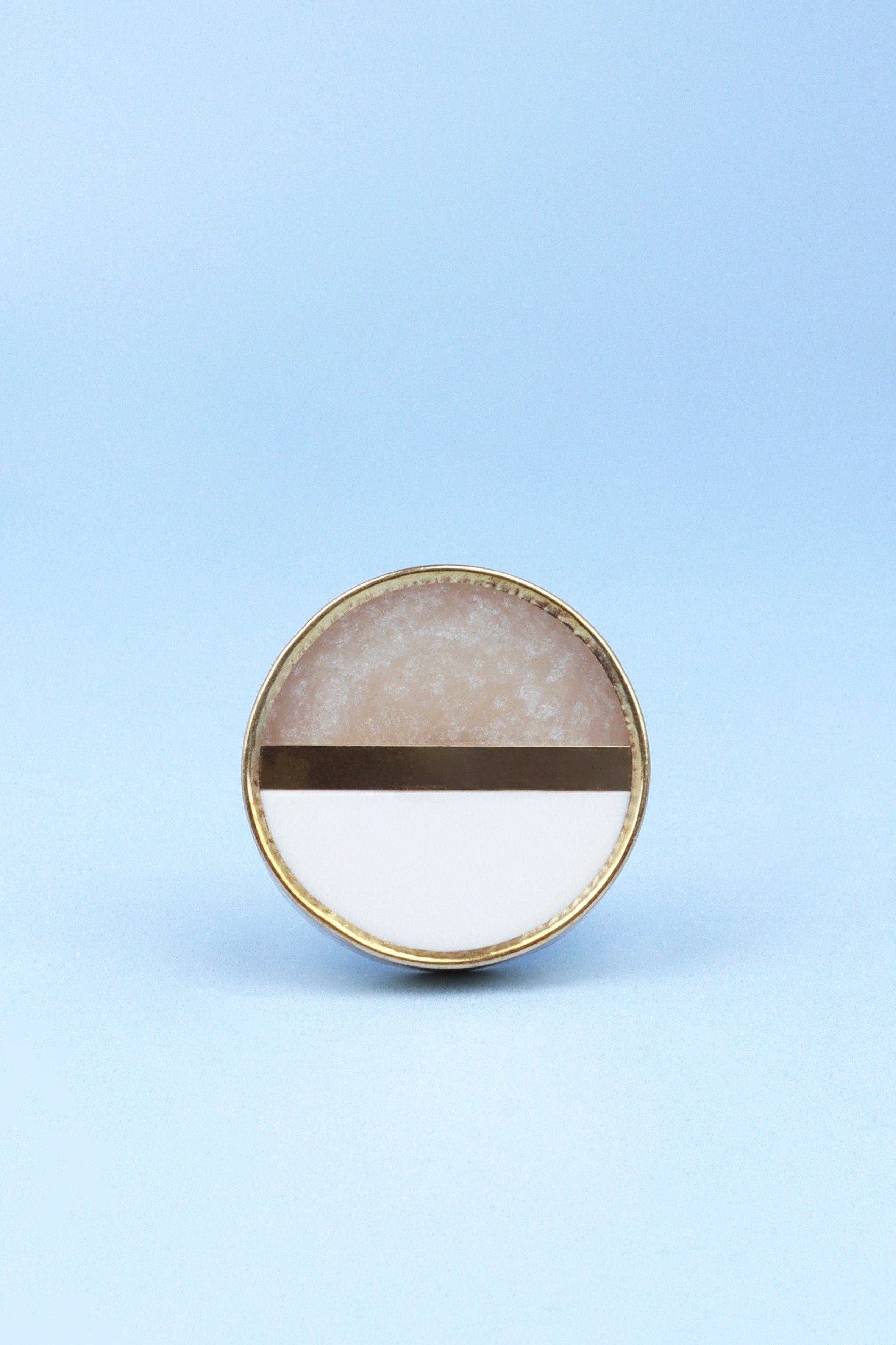 Lunar Crest White & Gold Two-Tone Door Knob & Pull Handle - G Decor