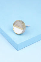 Lunar Crest White & Gold Two-Tone Door Knob & Pull Handle - G Decor