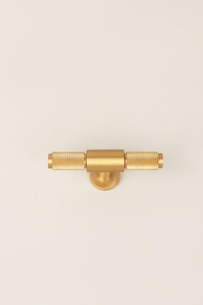 Gdecorstore Door Knobs & Handles Gold Luxury Solid Brass Knurled Single T Door Knobs