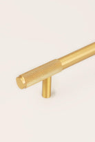 Matt Brass Solid Knurled T Bar Kitchen Gold Cupboard Handles - G Decor