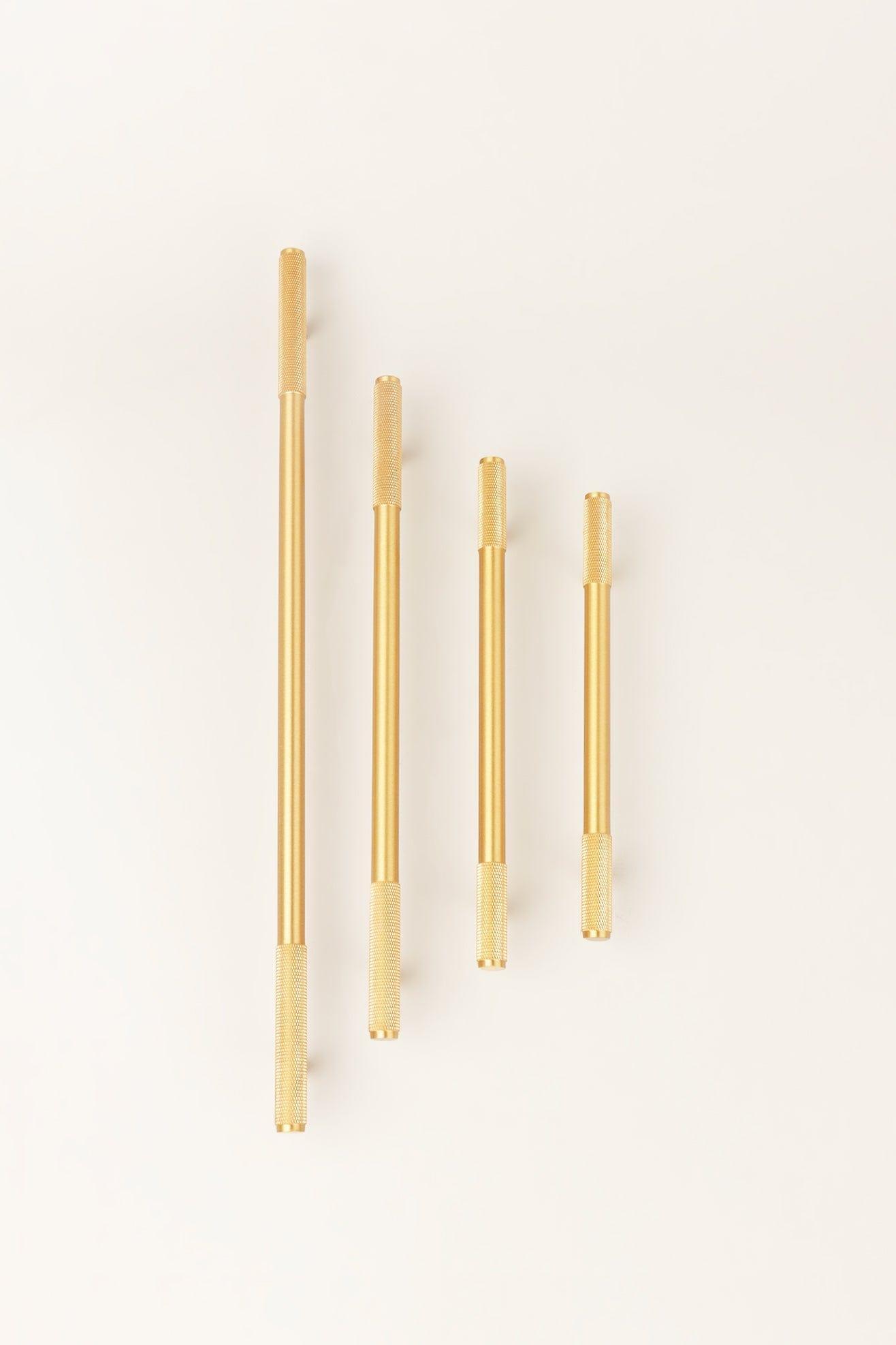 Matt Brass Solid Knurled T Bar Kitchen Gold Cupboard Handles - G Decor