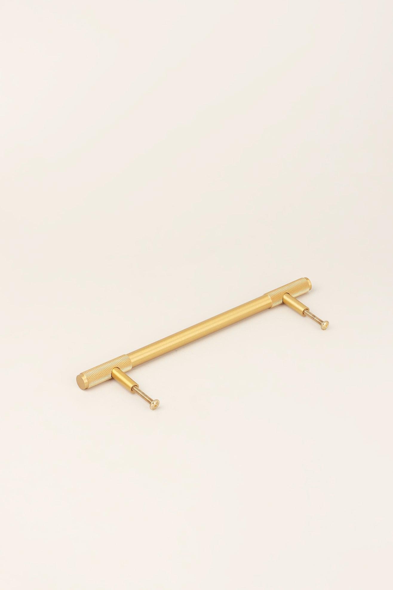 Matt Brass Solid Knurled T Bar Kitchen Gold Cupboard Handles - G Decor