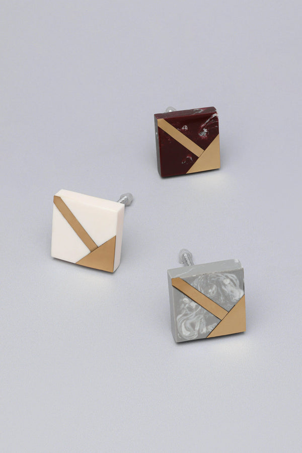 Matteo Deco Marble Effect Cabinet Knob in Gold and Earth Tones