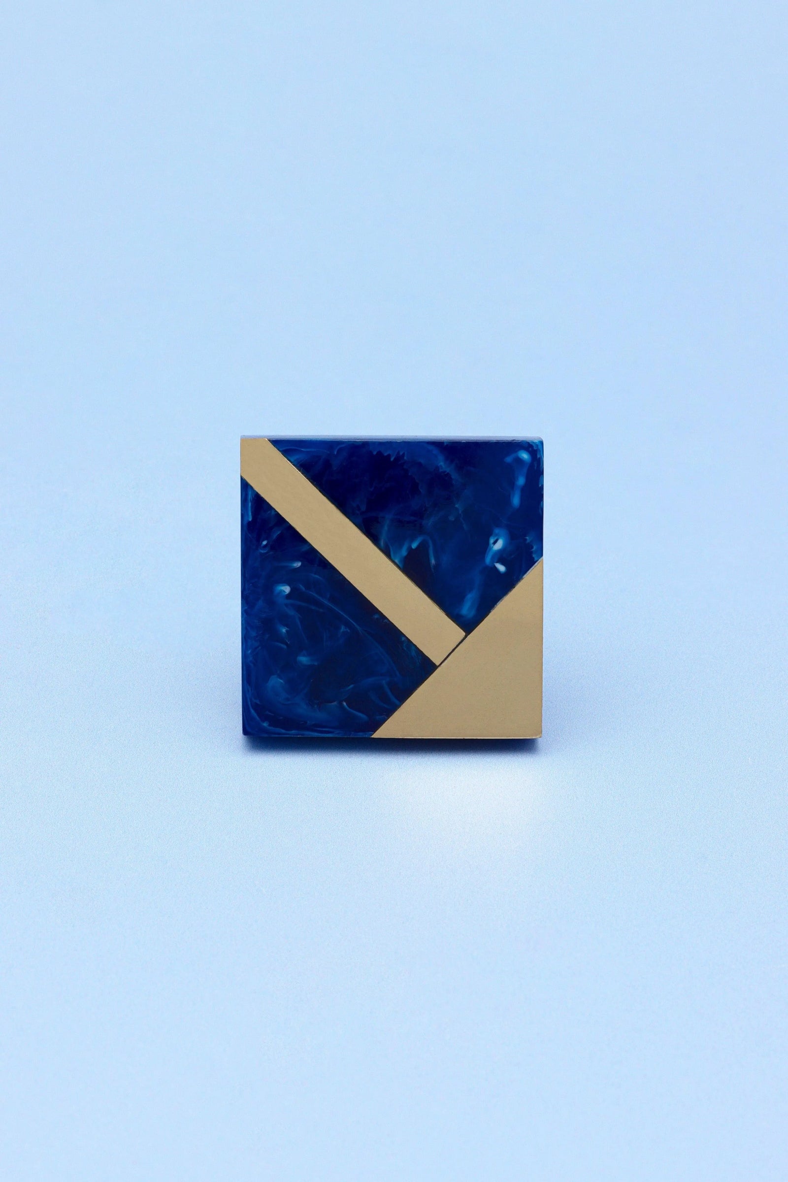 Matteo Deco Marble Effect Cabinet Knob in Gold and Ocean Breeze — close-up view, G Decor