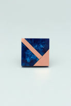 Matteo Deco Marble Effect Cabinet Knob in Rose Gold and Ocean Breeze — alternate view, G Decor